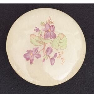 Vintage Alabaster Trinket Box, Round Hinged Lid